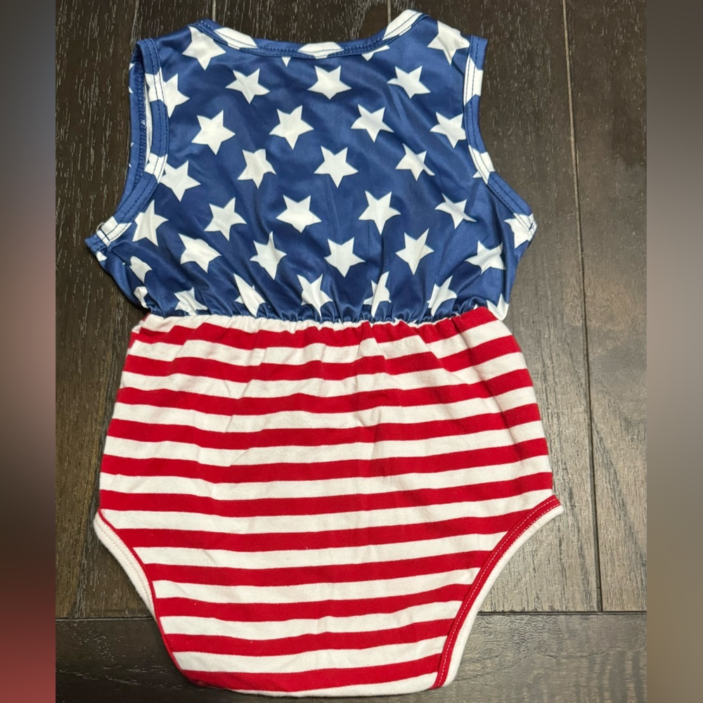BABYToddler GIRL STARS and Stripes Sleeveless Romper - Picture 3 of 5